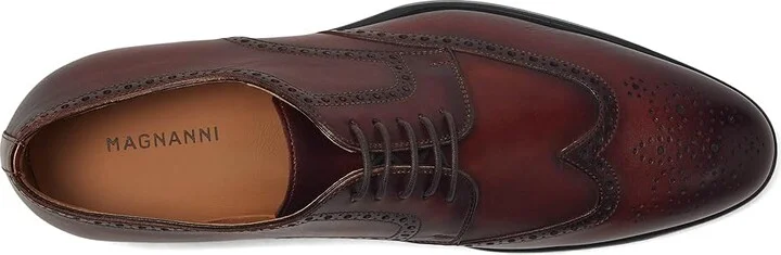 Magnanni Mcalester Men's Lace Up Wing Tip Shoes Cognac : 10 M, Leather - Image 2