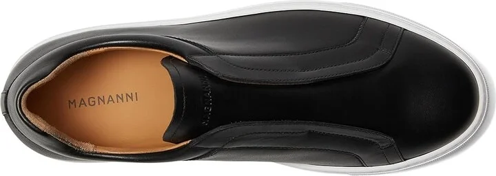 Magnanni Mocasin Elastic Men's Shoes Black : 9.5 M, Leather - Image 2