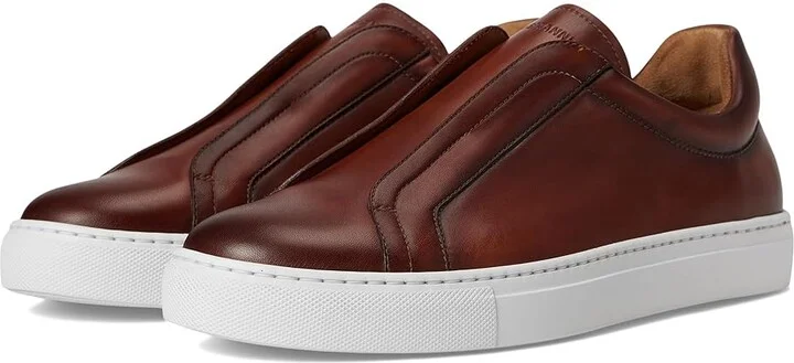 Magnanni Mocasin Elastic Men's Shoes Cognac : 7.5 M, Leather
