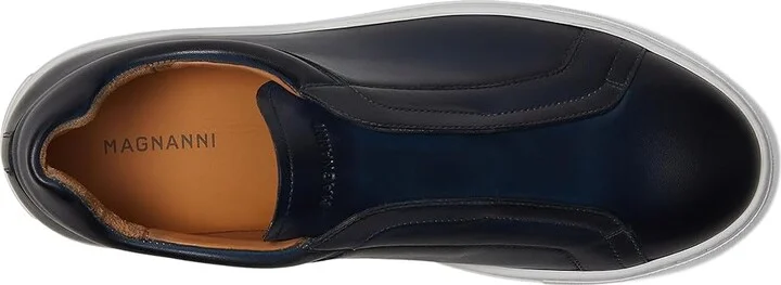 Magnanni Mocasin Elastic Men's Shoes Navy : 10 M, Leather - Image 2