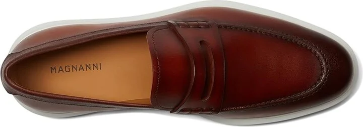 Magnanni Orion Penny Men's Lace-up Boots Cognac : 9.5 M, Leather - Image 2
