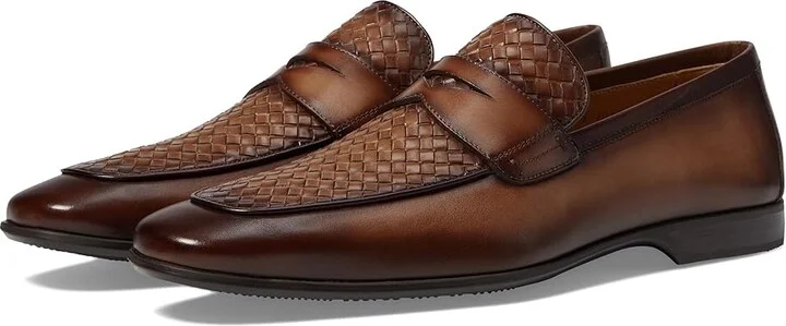Magnanni Ramiro V Woven Men's Lace Up Wing Tip Shoes Brown : 9 M, Leather