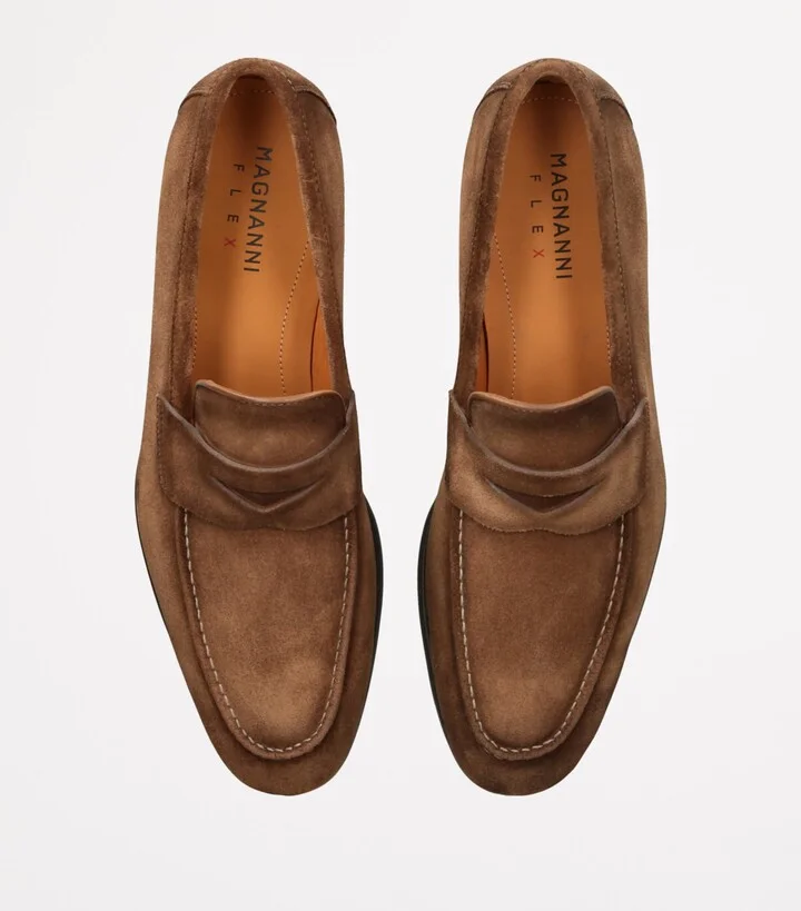 Magnanni Suede Diezma Penny Loafers - Image 4