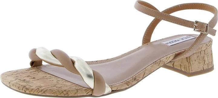 Magnetic Womens Cork Metallic Block Heel
