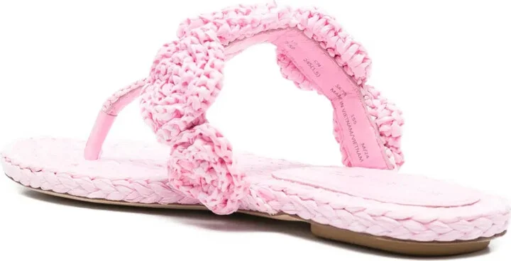 Magnolia embellished raffia sandals - Image 3