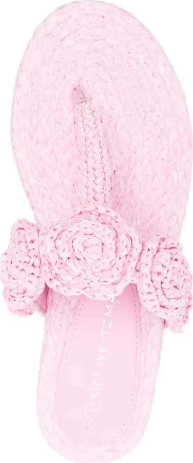 Magnolia embellished raffia sandals - Image 4