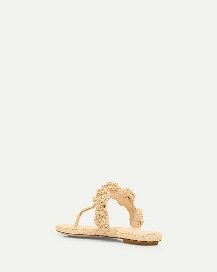 Magnolia Raffia T-Strap Sandals - Image 3