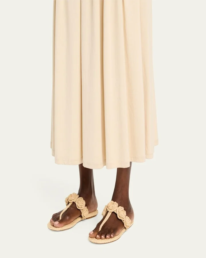 Magnolia Raffia T-Strap Sandals - Image 5