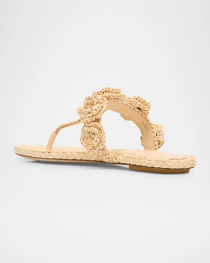 Magnolia Raffia T-Strap Sandals - Image 2