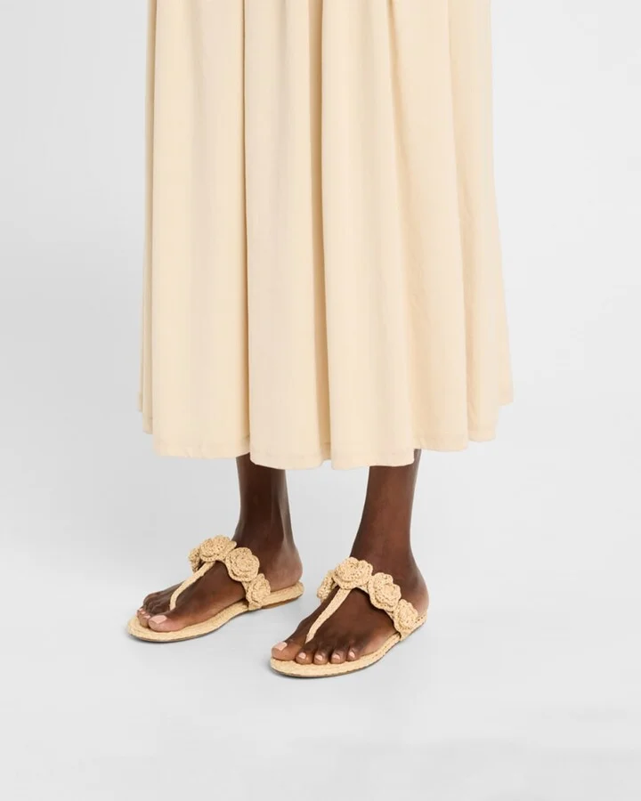 Magnolia Raffia T-Strap Sandals - Image 4