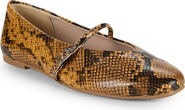 Magnolia Snake-Embossed Faux Leather Ballet Flats - Image 2