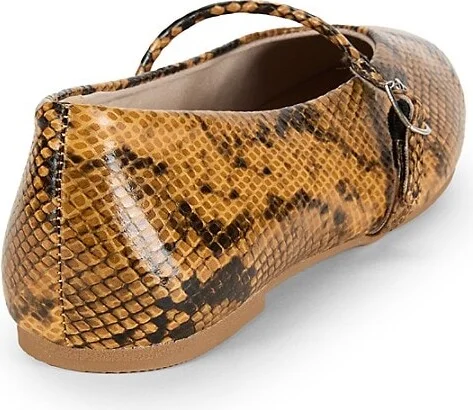 Magnolia Snake-Embossed Faux Leather Ballet Flats - Image 3