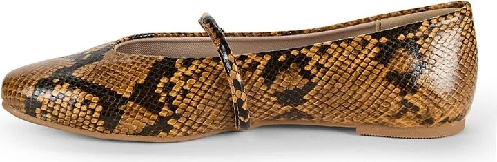Magnolia Snake-Embossed Faux Leather Ballet Flats - Image 4