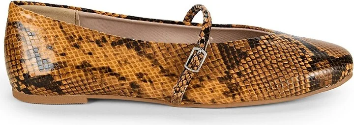 Magnolia Snake-Embossed Faux Leather Ballet Flats