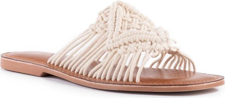Mahogany Womens Cushioned Footbed Woven Slide Sandals