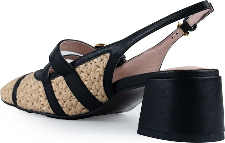 Maia Crochet Straw Slingback Shoes - Image 2