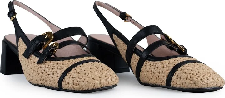 Maia Crochet Straw Slingback Shoes - Image 4