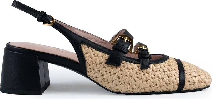 Maia Crochet Straw Slingback Shoes
