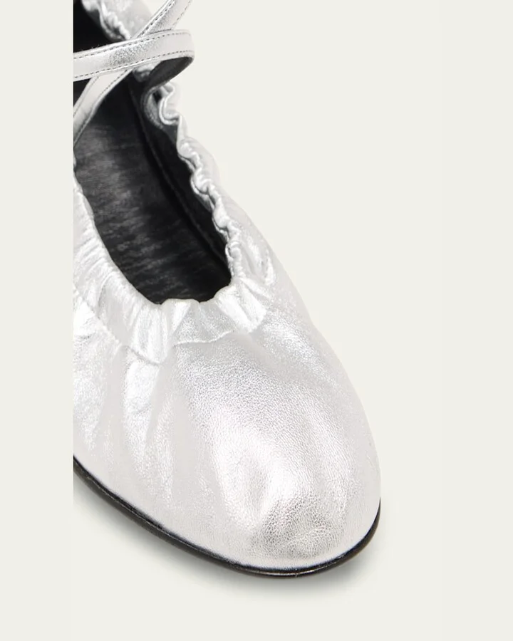 Maia Lambskin Ankle-Strap Ballerina Flats - Image 3