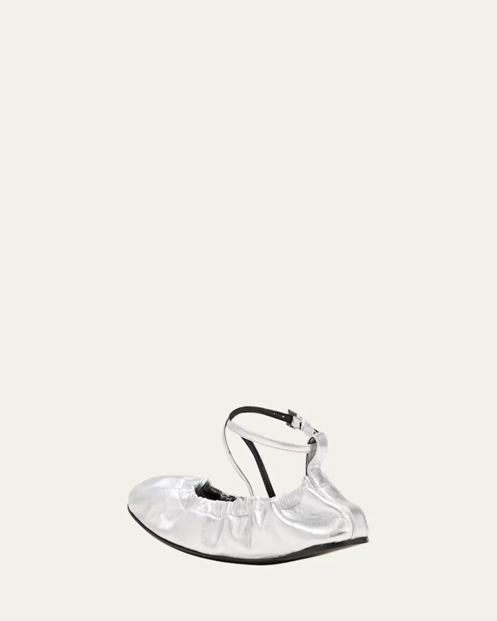 Maia Lambskin Ankle-Strap Ballerina Flats - Image 11