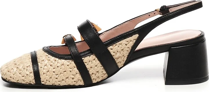 Maia Leather And Crochet Slingback - Image 4