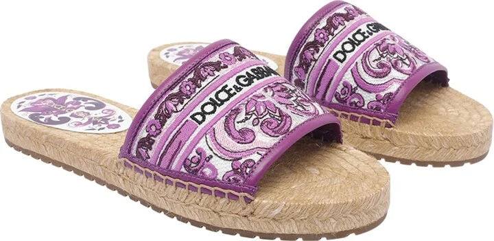Maiolica Pattern Espadrilles Slides - Image 2
