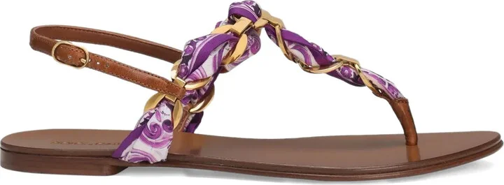 Maiolica-print sandals