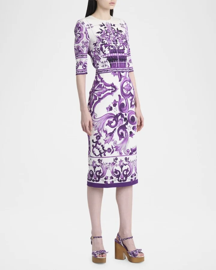 Maiolica Printed Knot Platform Sandals - Image 2