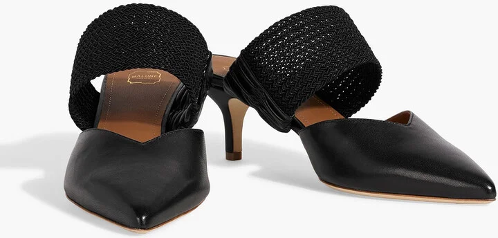 Maisie 45 cord-trimmed leather mules - Image 2