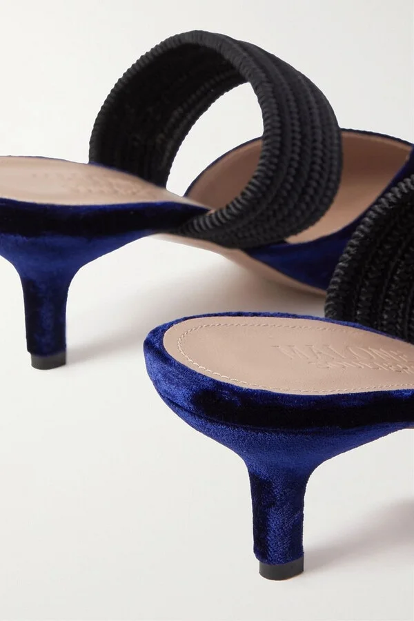 Maisie 45 cord-trimmed velvet mules - Image 4