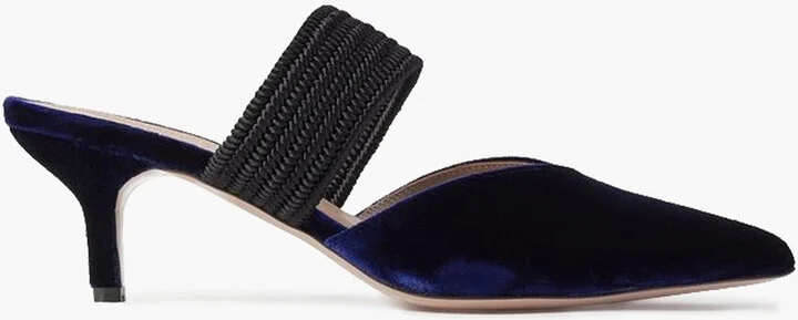 Maisie 45 cord-trimmed velvet mules