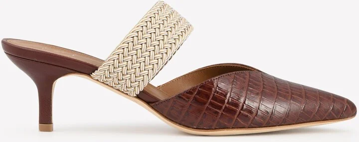 Maisie 45 Mules in Croc-Embossed Leather