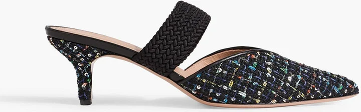 Maisie 45 sequin-embellished tweed mules