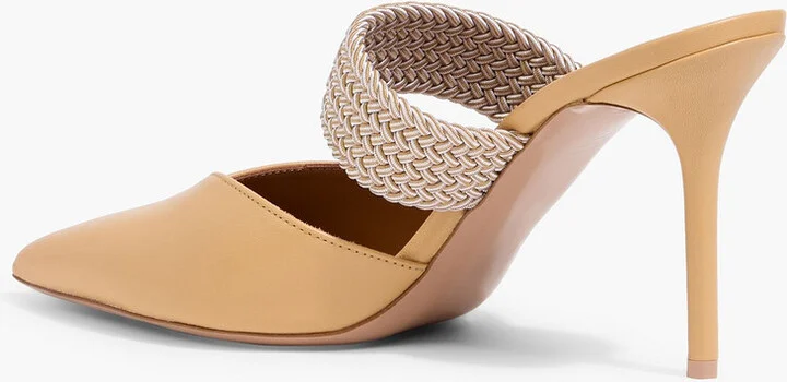 Maisie 85 cord-trimmed leather mules - Image 3