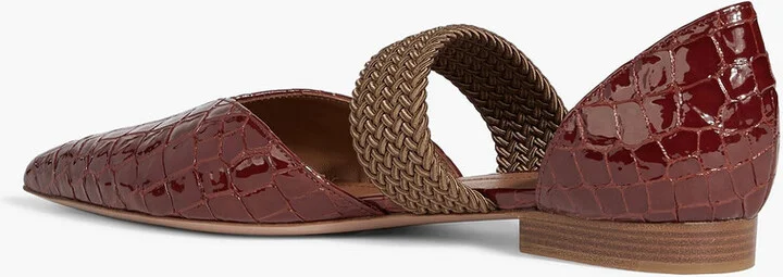 Maisie croc-effect patent-leather point-toe flats - Image 3