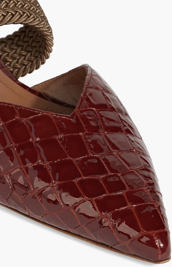 Maisie croc-effect patent-leather point-toe flats - Image 4