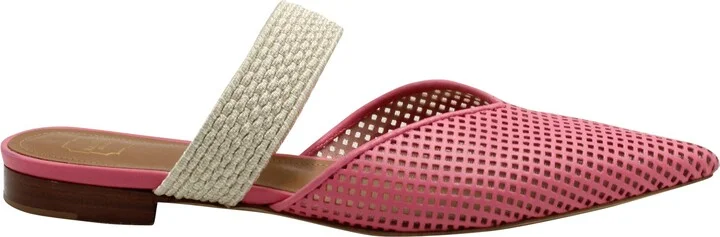 Maisie Flat Mules in Pink Leather