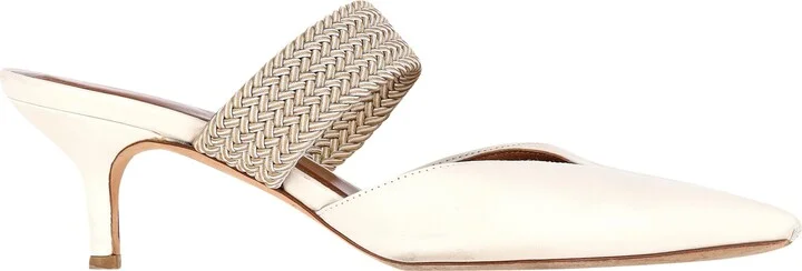 Maisie Mule Sandals in Off-White Leather