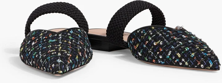 Maisie sequin-embellished tweed point-toe flats - Image 2