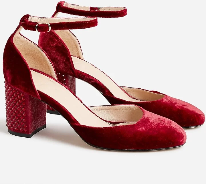 Maisie studded heels in velvet - Image 2
