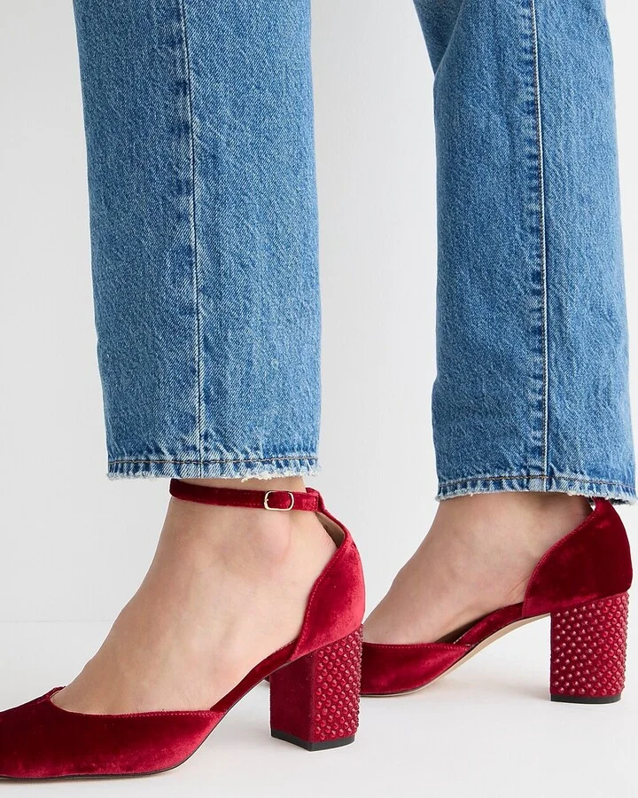 Maisie studded heels in velvet