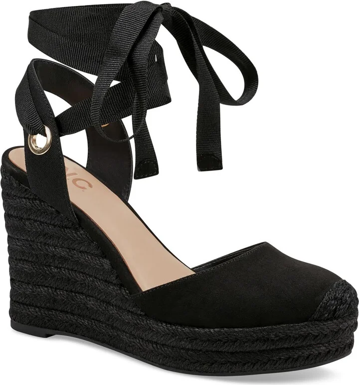 Maisie Womens Faux Suede Padded Insole Wedge Sandals