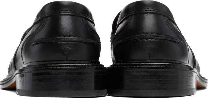Maison Kitsuné Black Leather Loafers - Image 2