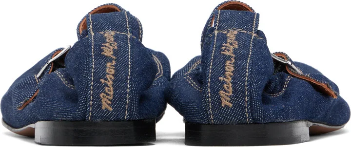 Maison Kitsuné Blue Denim Ballerina Flats - Image 2
