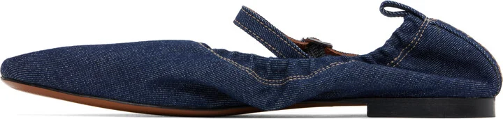 Maison Kitsuné Blue Denim Ballerina Flats - Image 3
