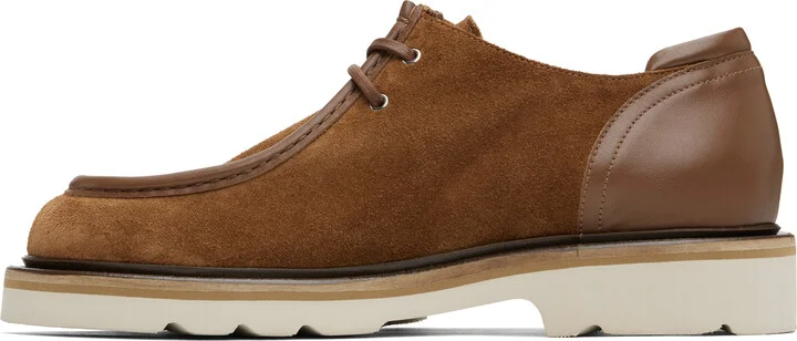 Maison Kitsuné Brown Suede Leather Derbys - Image 3