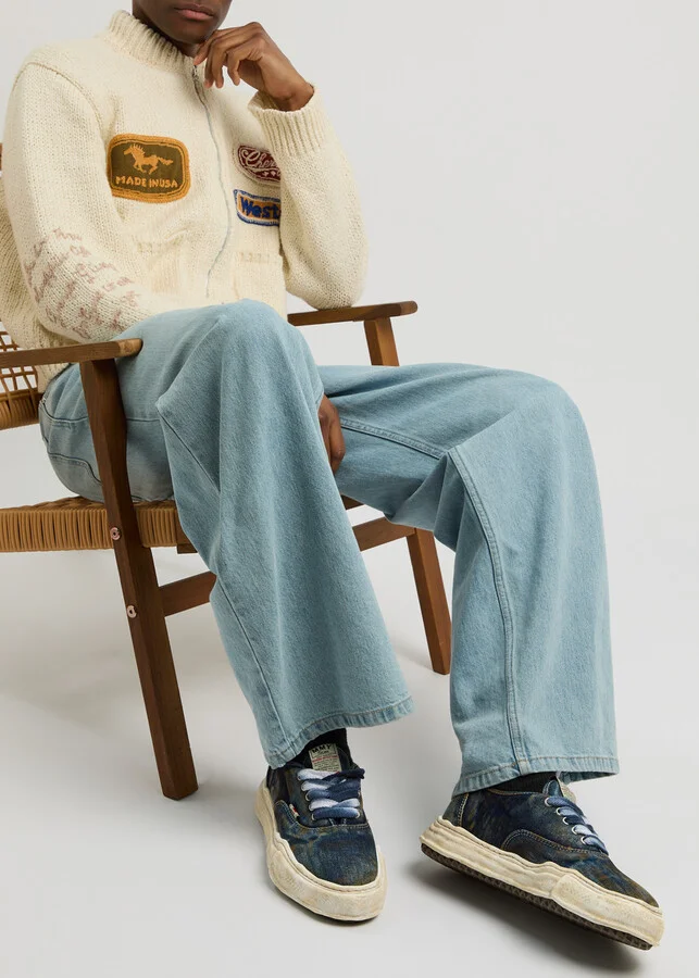 Maison mihara yasuhiro Baker Distressed Denim Sneakers - Image 5