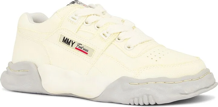Maison MIHARA YASUHIRO Parker Original Sole Canvas Garment Dye Low Top Sneakers in White - Image 2