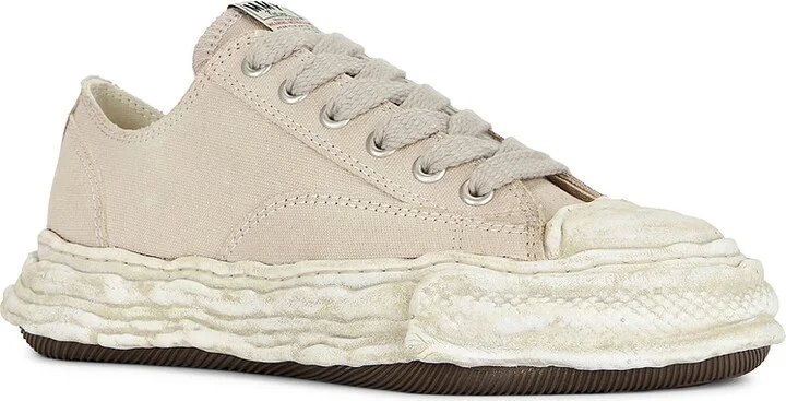Maison MIHARA YASUHIRO Peterson 23 Original Sole Canvas Garment Dye Low Top Sneaker in Brown - Image 2