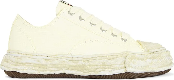 Maison MIHARA YASUHIRO Peterson 23 Original Sole Canvas Garment Dye Low Top Sneaker in Ivory